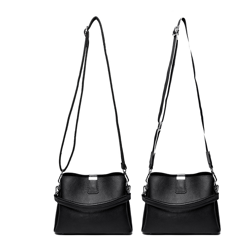 Classic genuine leather crossbody handbag