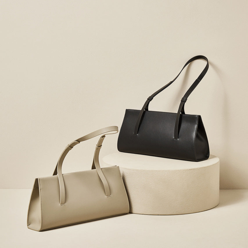 Simple French leather women's shoulder bag