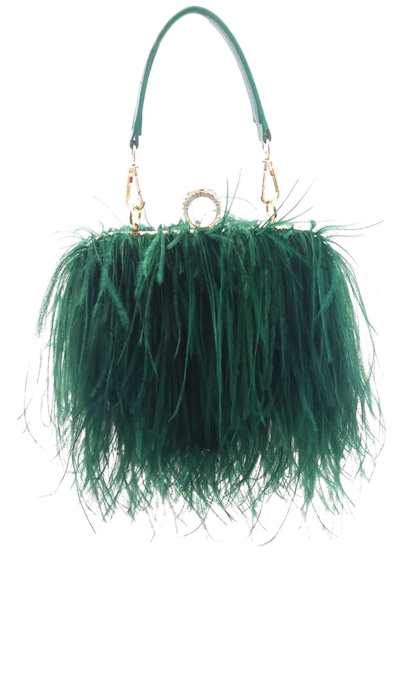 Fashionable plush evening dress chain bag