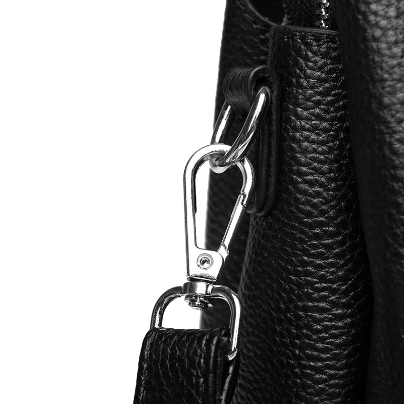 Classic genuine leather crossbody handbag