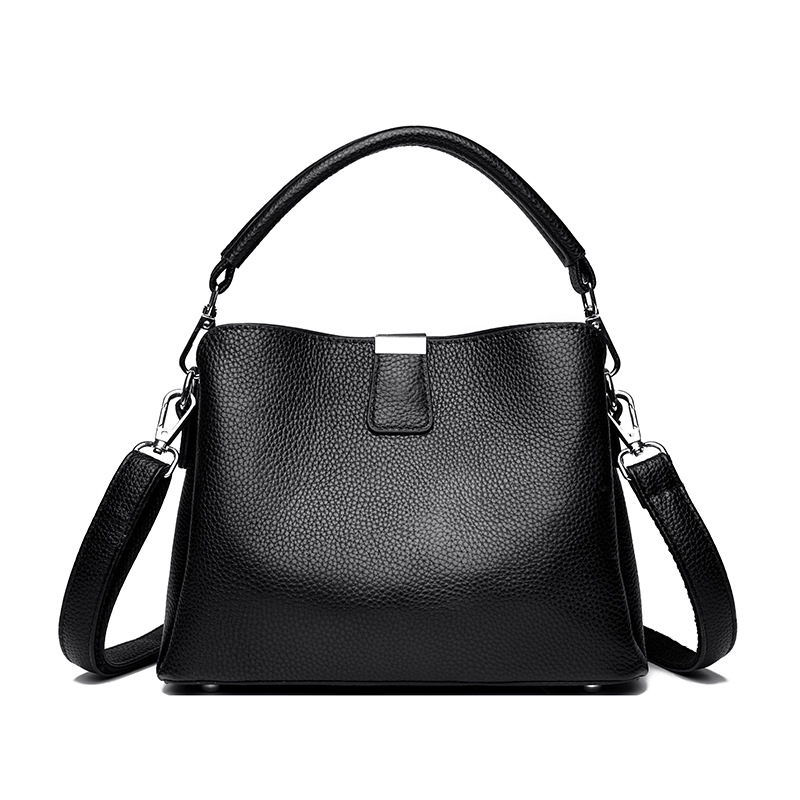 Classic genuine leather crossbody handbag