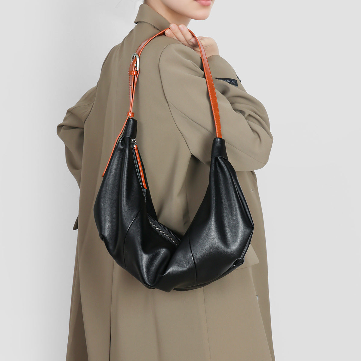 Genuine leather commuter lazy style niche women's bag