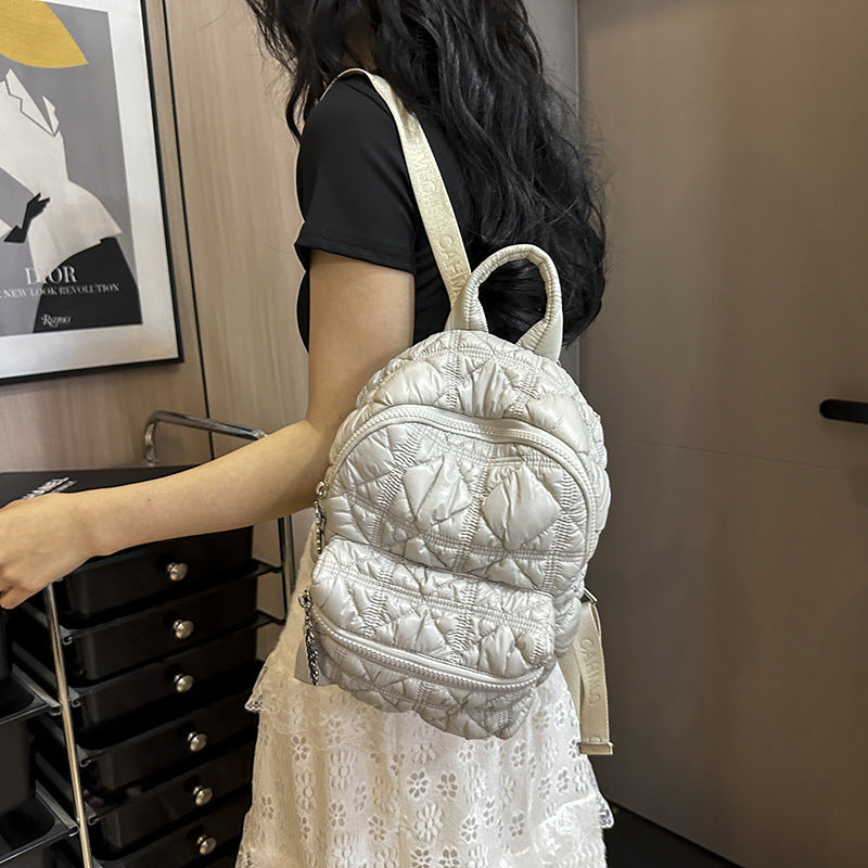 Casual pleated cloud-shaped backpack