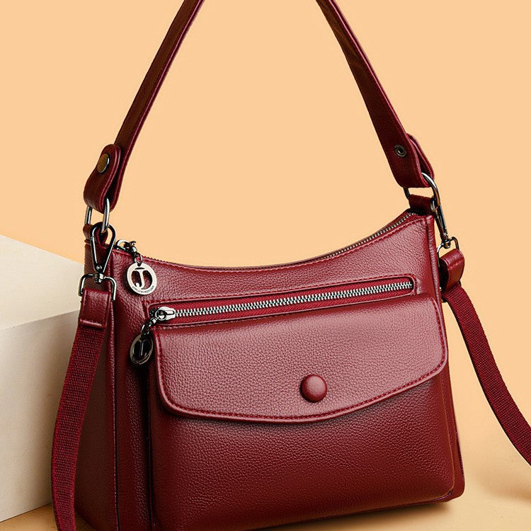 Soft leather multi-sided bag crossbody bag