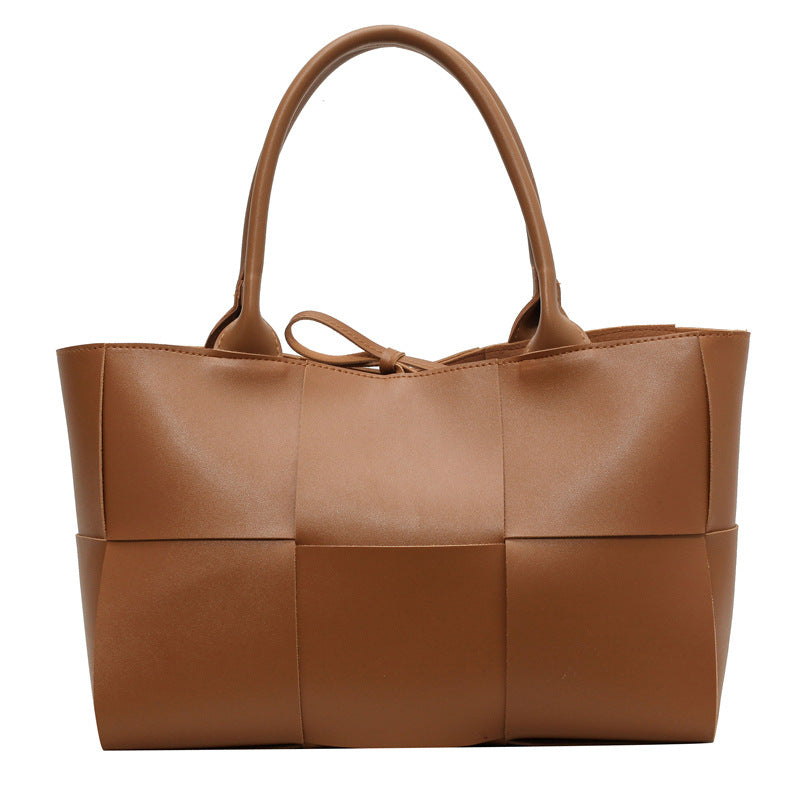 Large-capacity plaid women's handbag