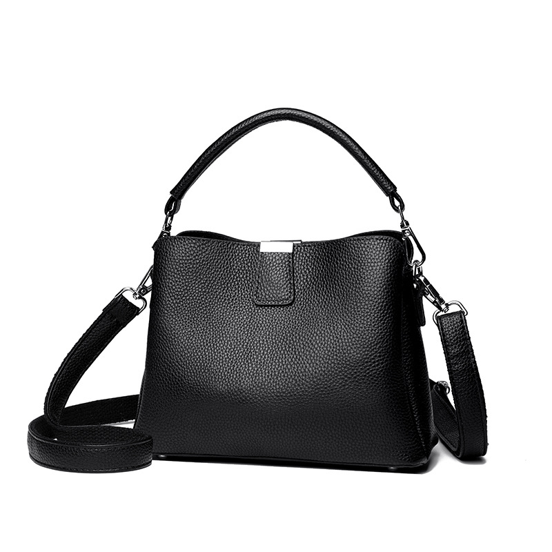 Classic genuine leather crossbody handbag