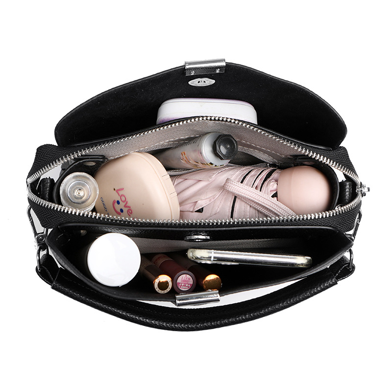 Classic genuine leather crossbody handbag