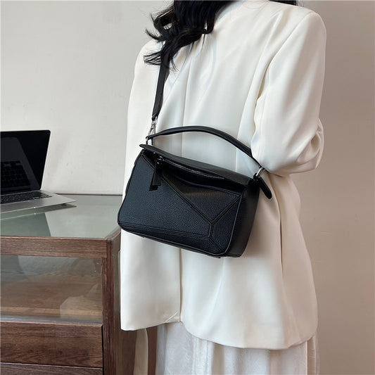 Comic geometric style patchwork diamond-shaped bag