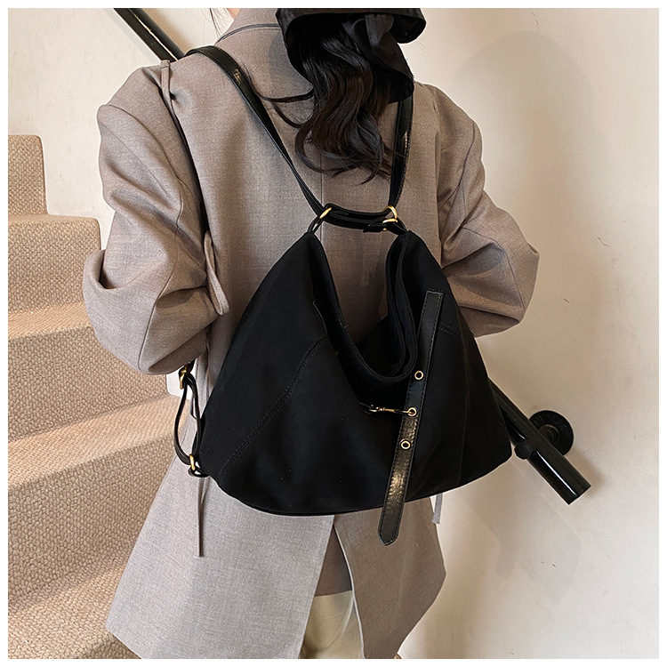 Casual tote bag made of abrasive leather