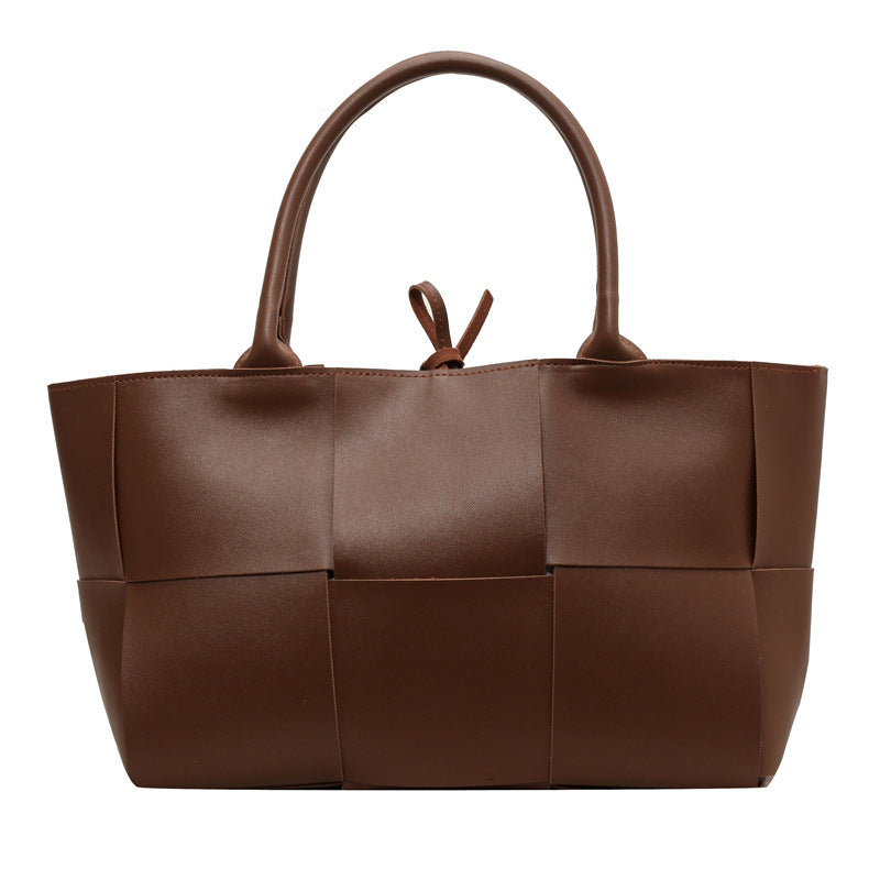 Large-capacity plaid women's handbag