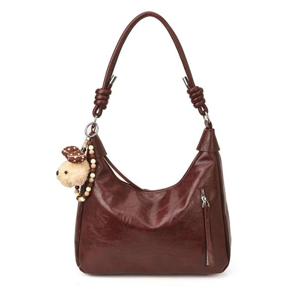 Gift a lucky plush puppy pendant and a shoulder bag - zoraflux