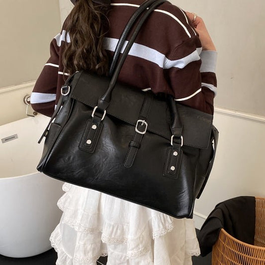 Retro-style Personalized Hardware Tote Shoulder Bag - zoraflux