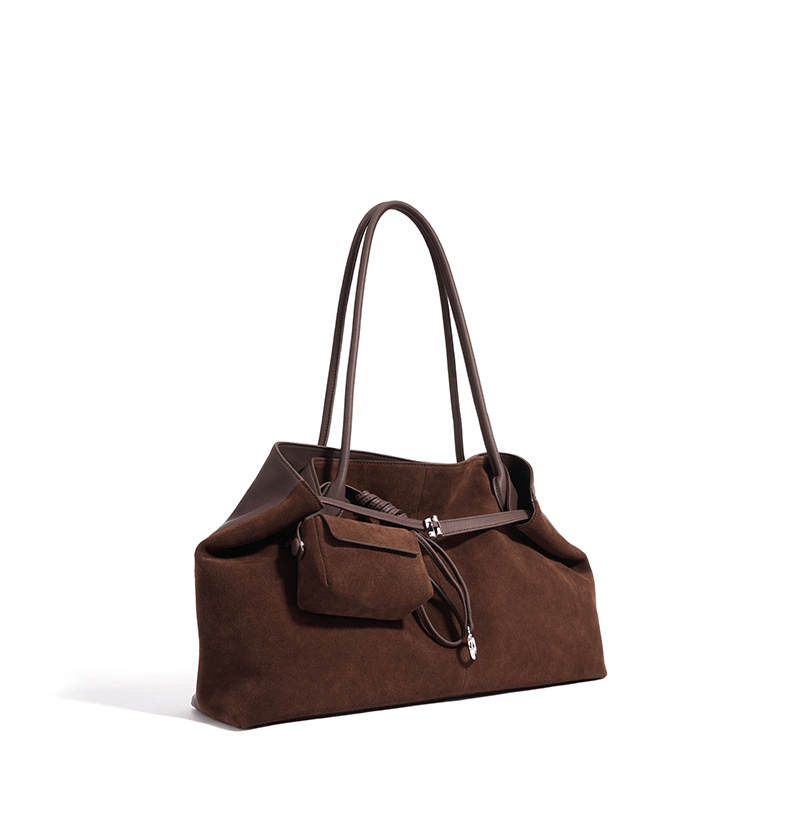 Soft leather matte underarm tote bag - zoraflux