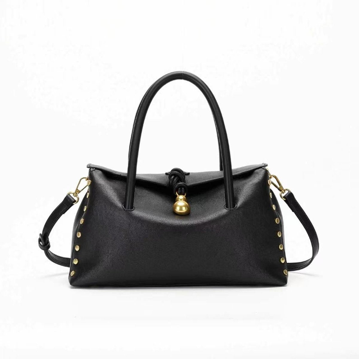 Zoraflux Women Retro Rivet Handbag Knotted Pendant Crossbody Shoulder Bag - zoraflux
