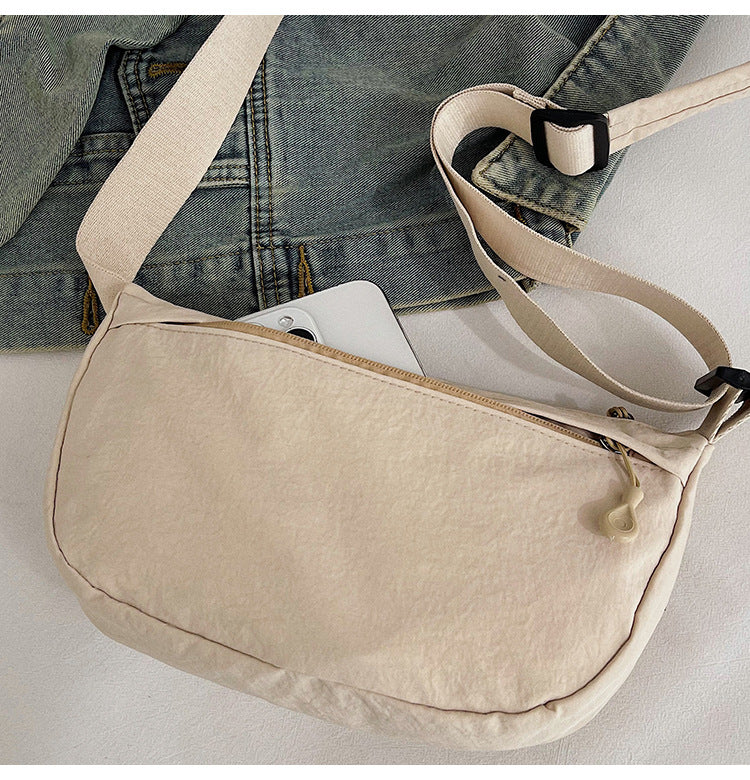 Casual Texture Versatile Nylon Dumpling Bag Korean Style ins Trendy Fashionable Women's Crossbody Shoulder Bag - zoraflux