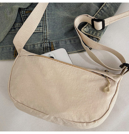 Casual Texture Versatile Nylon Dumpling Bag Korean Style ins Trendy Fashionable Women's Crossbody Shoulder Bag - zoraflux