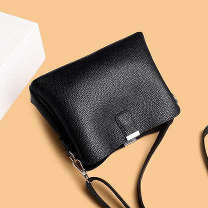 Classic genuine leather crossbody handbag
