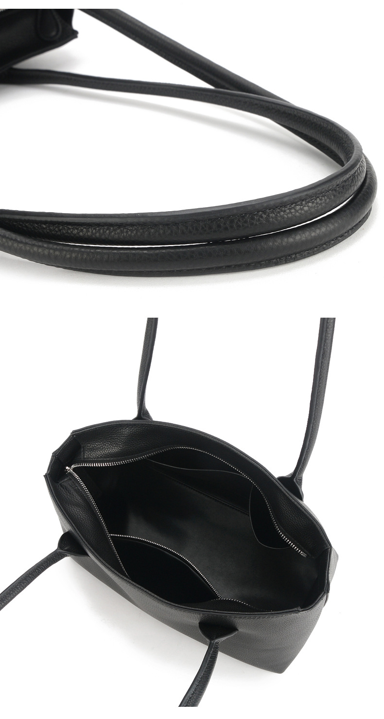 Genuine leather minimalist style tote bag