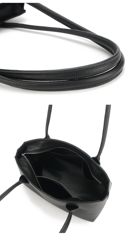 Genuine leather minimalist style tote bag