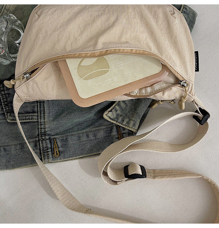 Casual Texture Versatile Nylon Dumpling Bag Korean Style ins Trendy Fashionable Women's Crossbody Shoulder Bag - zoraflux