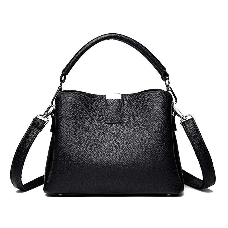 Classic genuine leather crossbody handbag