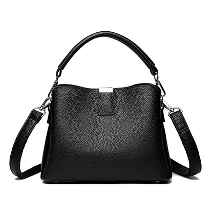 Classic genuine leather crossbody handbag