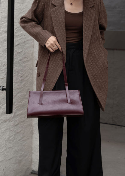 Simple French leather women's shoulder bag