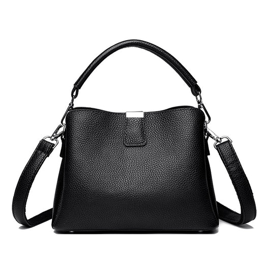 Classic genuine leather crossbody handbag