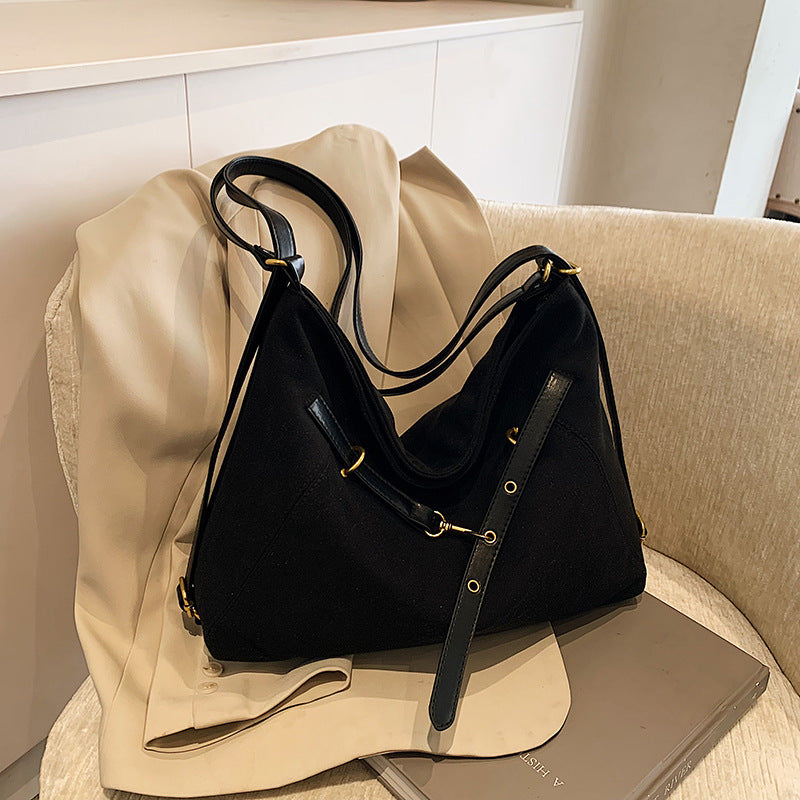 Casual tote bag made of abrasive leather