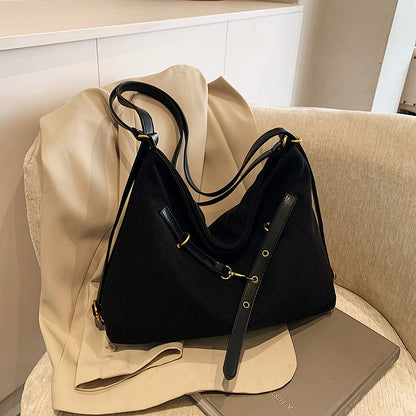 Casual tote bag made of abrasive leather