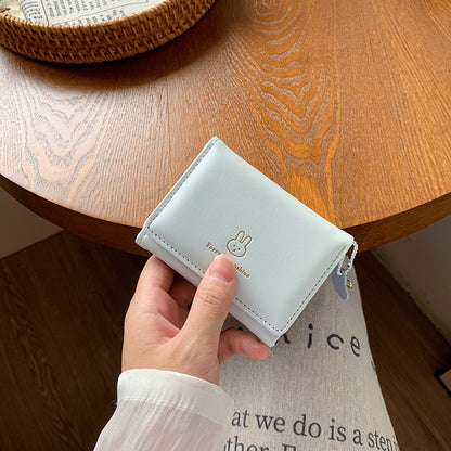 Short and cute rabbit student wallet