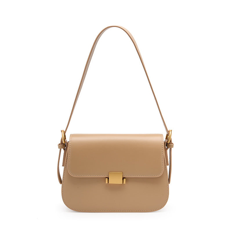 Niche design genuine leather shoulder crossbody women's bag