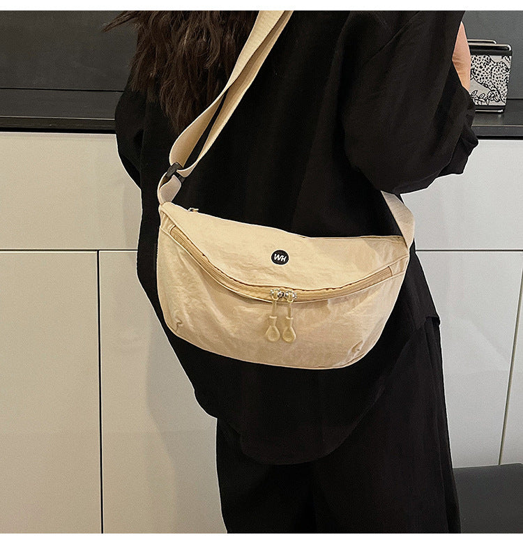 Casual Texture Versatile Nylon Dumpling Bag Korean Style ins Trendy Fashionable Women's Crossbody Shoulder Bag - zoraflux