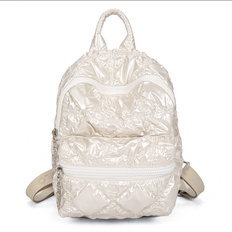 Casual pleated cloud-shaped backpack