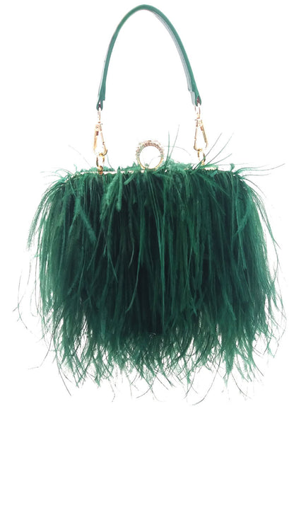 Fashionable plush evening dress chain bag