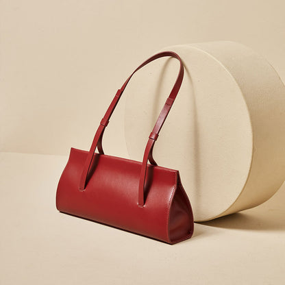 Simple French leather women's shoulder bag