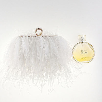 Fashionable plush evening dress chain bag