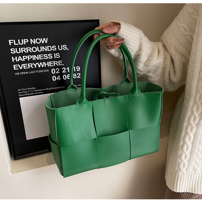 Large-capacity plaid women's handbag