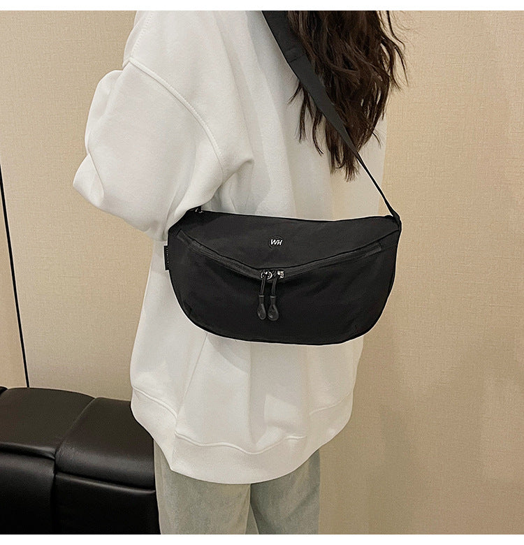 Casual Texture Versatile Nylon Dumpling Bag Korean Style ins Trendy Fashionable Women's Crossbody Shoulder Bag - zoraflux