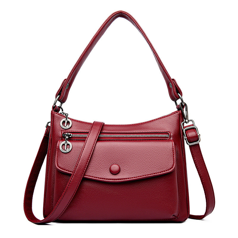 Soft leather multi-sided bag crossbody bag