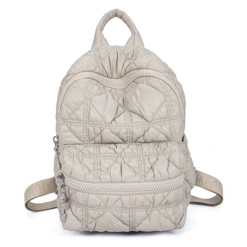 Casual pleated cloud-shaped backpack