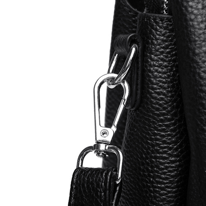 Classic genuine leather crossbody handbag