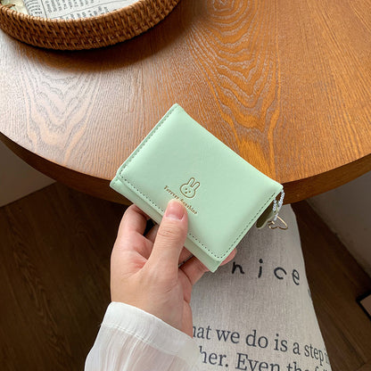 Short and cute rabbit student wallet