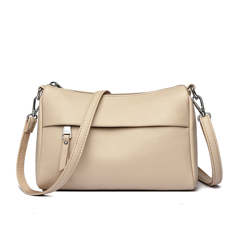 Versatile waterproof simple leather bag