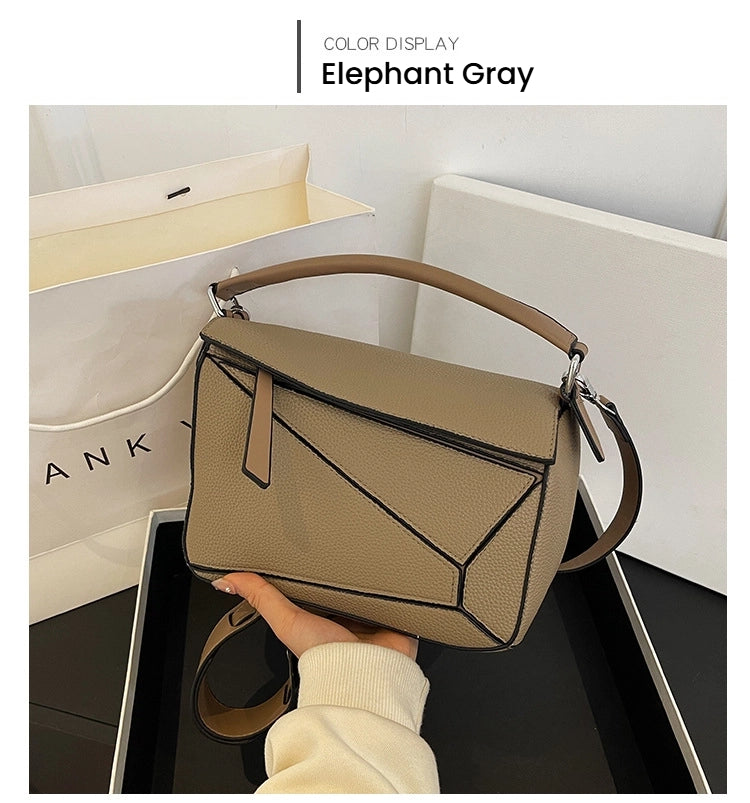 Comic geometric style patchwork diamond-shaped bag