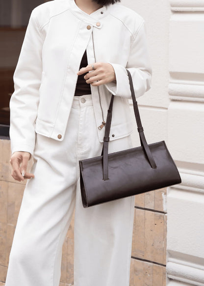 Simple French leather women's shoulder bag