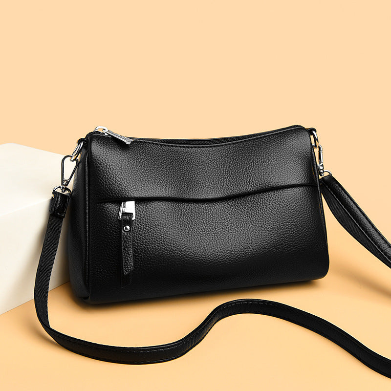 Versatile waterproof simple leather bag