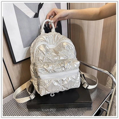 Casual pleated cloud-shaped backpack