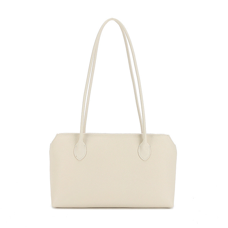 Genuine leather minimalist style tote bag
