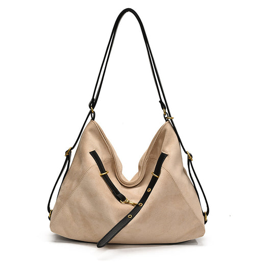 Casual tote bag made of abrasive leather